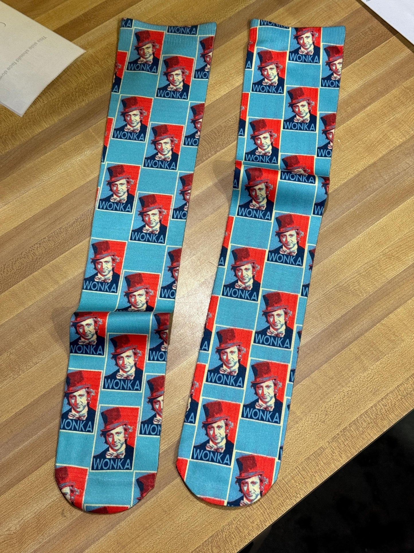 Willy Wonka Socks Pop Art Willy Wonka Socks Artistic Socks