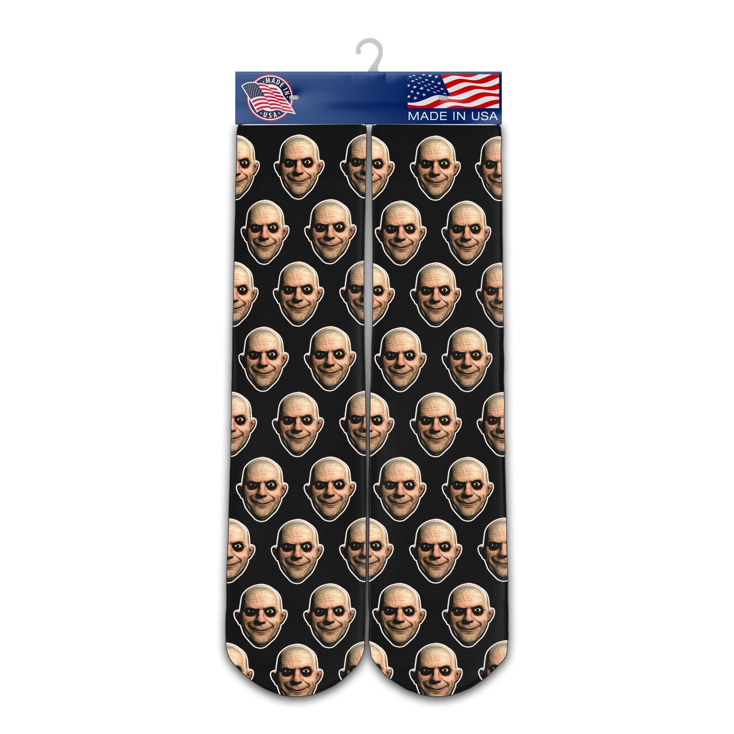 Uncle Fester Socks Adams Family Socks Funny Halloween Stockings Uncle Fester Funny Face Socks