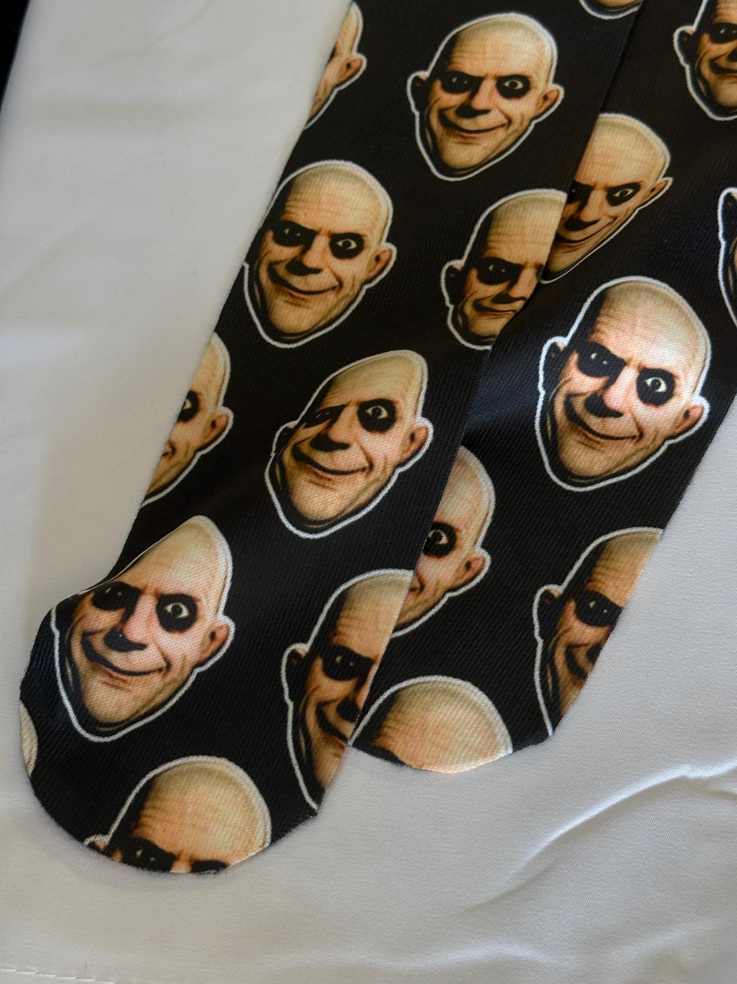 Uncle Fester Socks Adams Family Socks Funny Halloween Stockings Uncle Fester Funny Face Socks