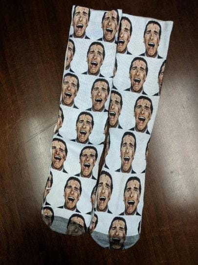 American Psycho Socks Christian Bale Socks