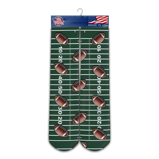 Football Socks American Football Field Socks with Footballs