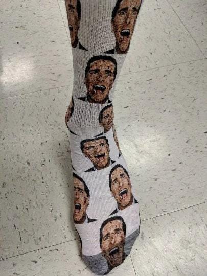 American Psycho Socks Christian Bale Socks