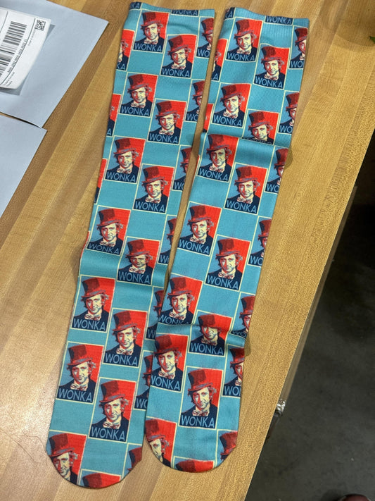 Willy Wonka Socks Pop Art Willy Wonka Socks Artistic Socks