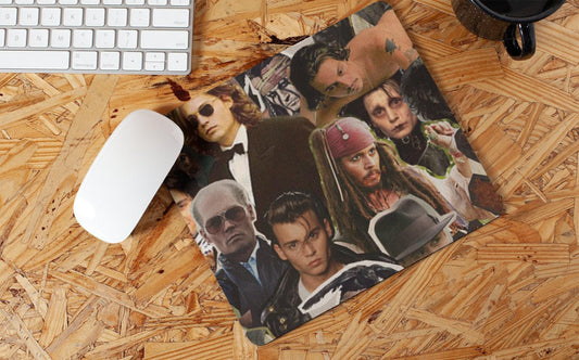 Johnny Depp Mousepad Johnny Depp Mouse Pad Pirates of the Caribbean movie gift Badass Johnny Depp Best Movies gift Depp Depp American Actor