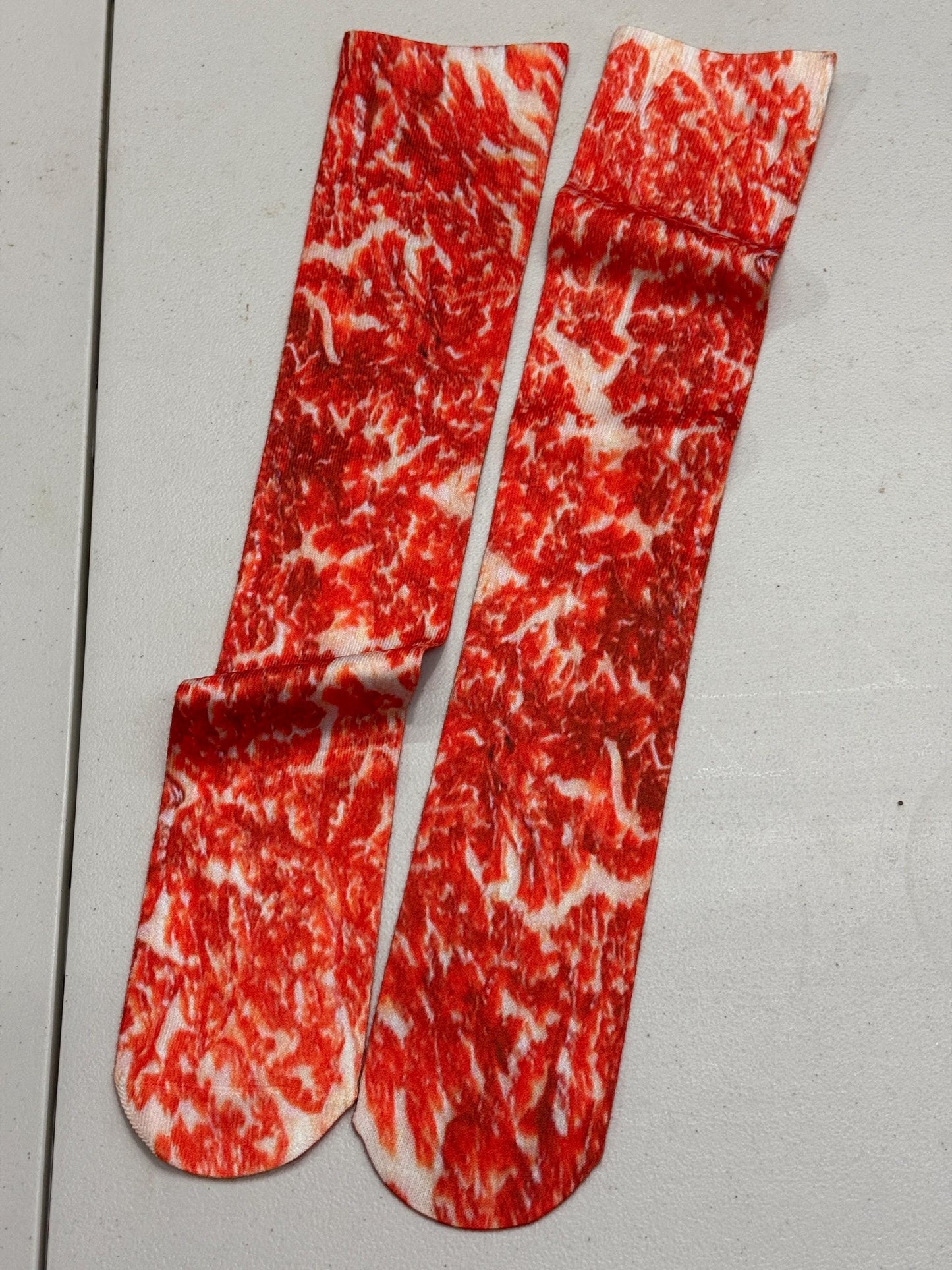 Red meat socks. Rare.