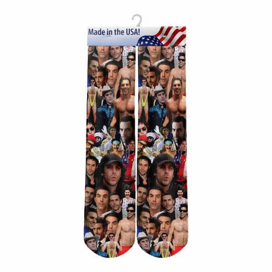 Sacha Baron Cohen Socks - Custom Celebrity Gift- Borat Socks