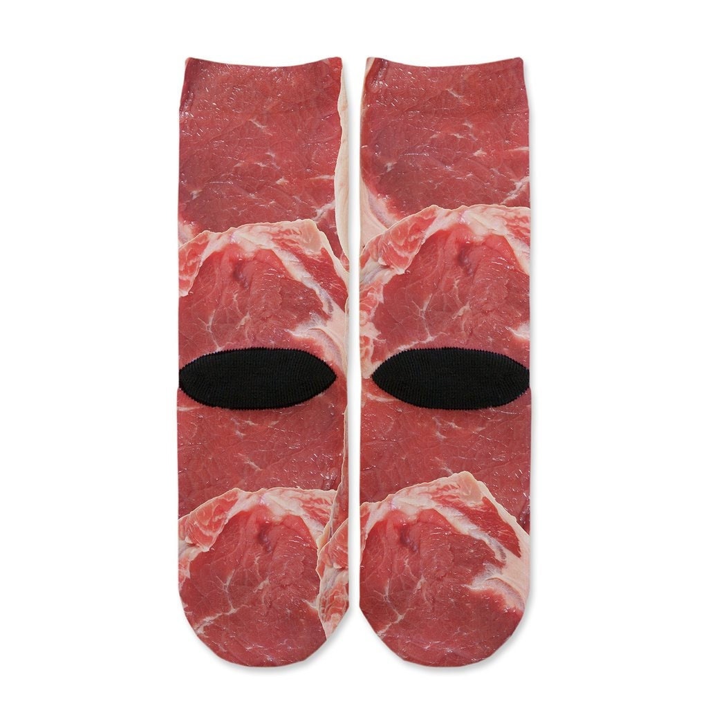 Steak Looking Socks - Steak Socks