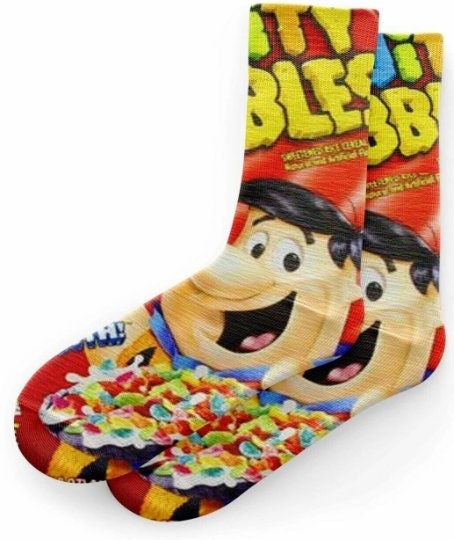 Fruity Pebbles Socks New Fred Flintstone Socks