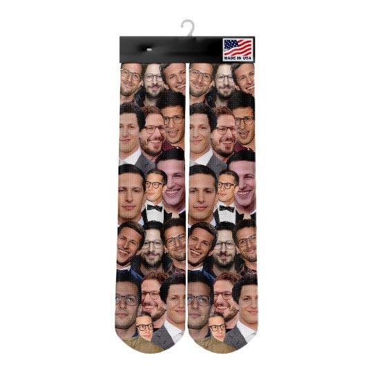 Andy Samberg Socks - Custom Celebrity Gift- Andy Samberg Fan Socks