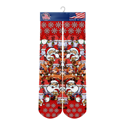 Christmas Socks Santa and Rudolph Socks Happy Socks