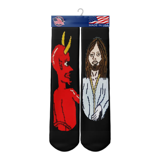 Devil and Jesus Socks - Religious Socks