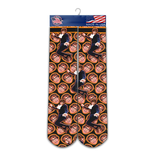 Austin Powers Socks Funny Austin Powers International Man of Mystery Face Socks Groovy Baby