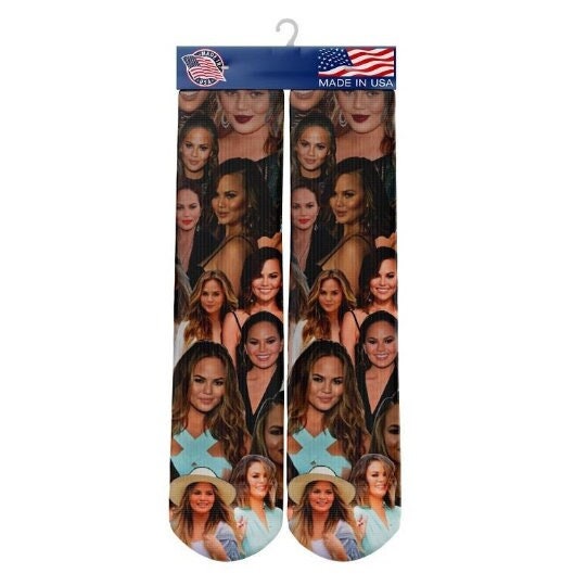 Chrissy Teigen Socks - Custom Celebrity Gift - Chrissy Teigen Lover Socks