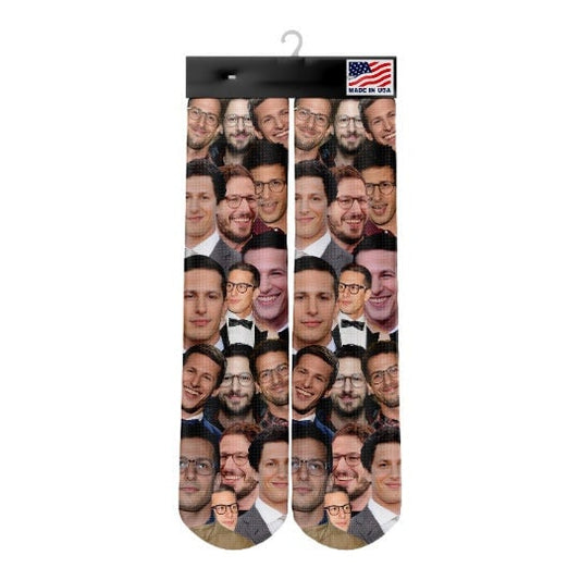 Andy Samberg Socks - Custom Celebrity Gift- Andy Samberg Fan Socks