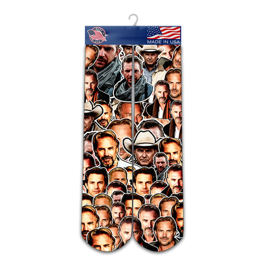 Kevin Costner Socks - Custom Socks - Kevin Costner Fan Socks