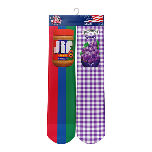 Peanut Butter and Jelly socks - funny socks - sublimation socks - PB&J Socks