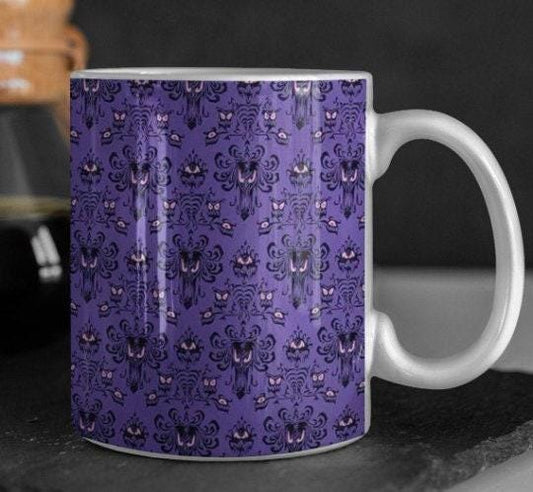 Haunted Mansion Mug - 11oz or 15oz - Haunted Mansion Wallpaper Coffee Cup