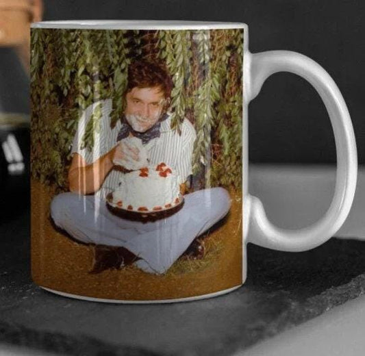 Stoned Johnny Cash Cup - 11oz or 15oz - Johnny Cash Eating Cake Mug